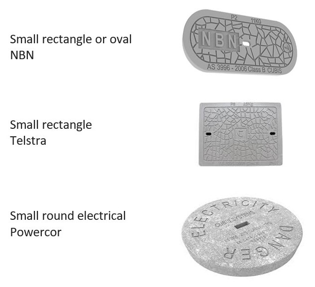 Image of pid lids under NBN, Telstra, Powercor responsibility